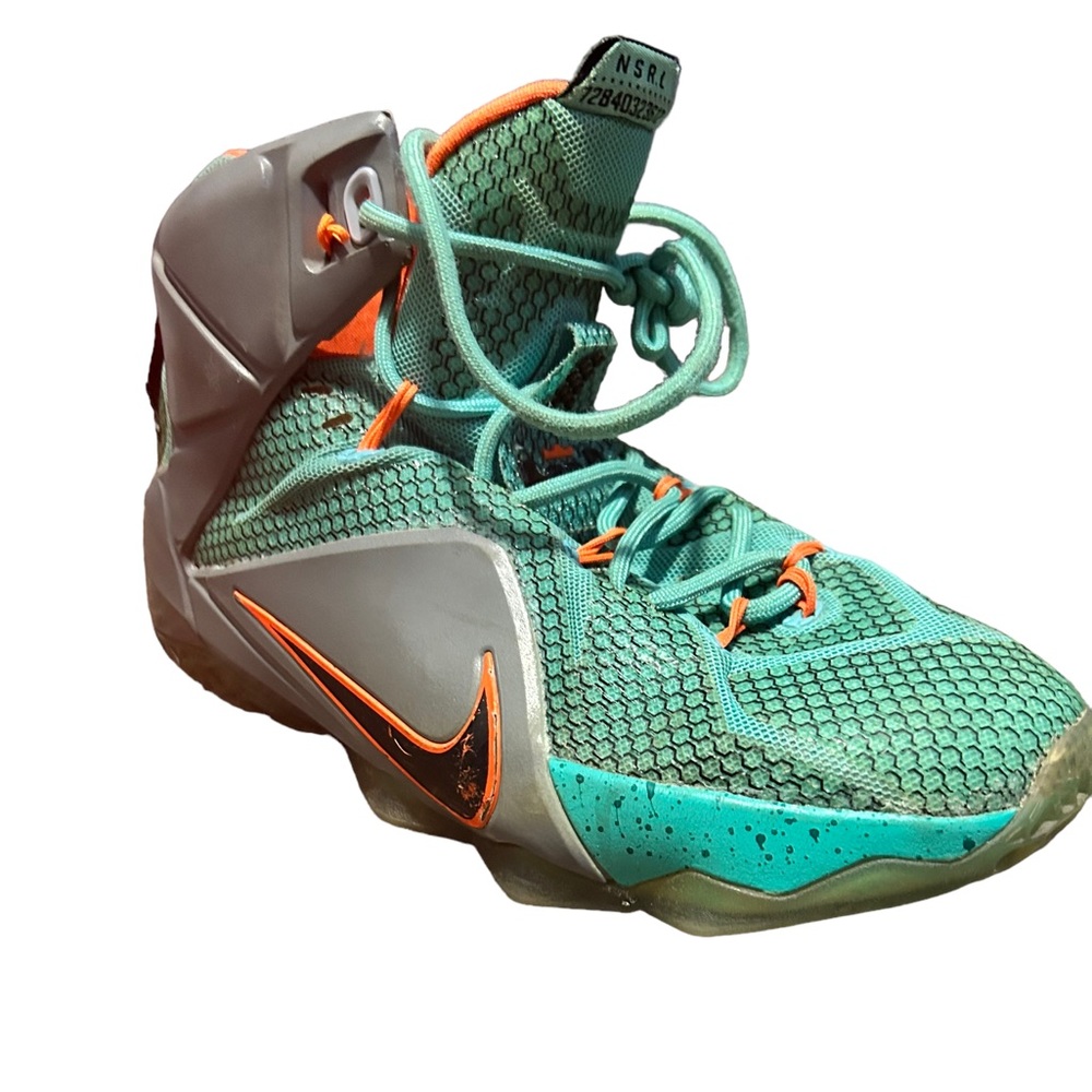 Nike LeBron XII 12 NSRL Hyper Turquoise/Gray Basketball Sneakers- Women’s Size 7